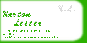 marton leiter business card